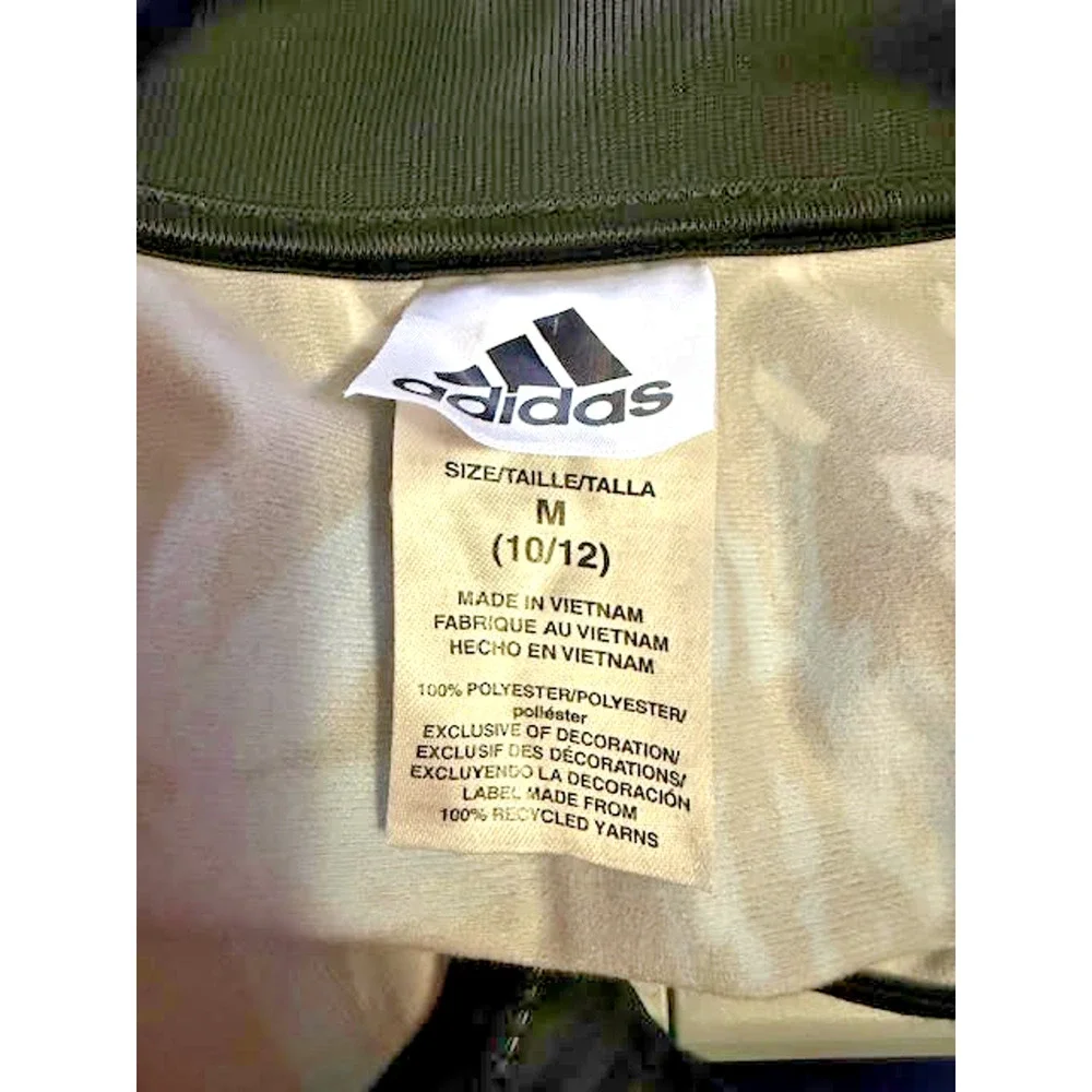 Adidas Track Jacket Black Blue Pink Floral Full Zip Front Girls Sz M 10/12